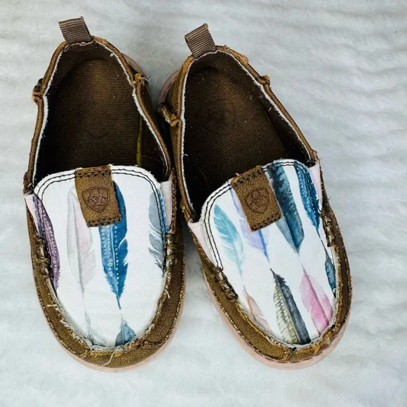 Ariat Brown and Multicolor Kids Slip-On Shoes - Picture 2 of 7